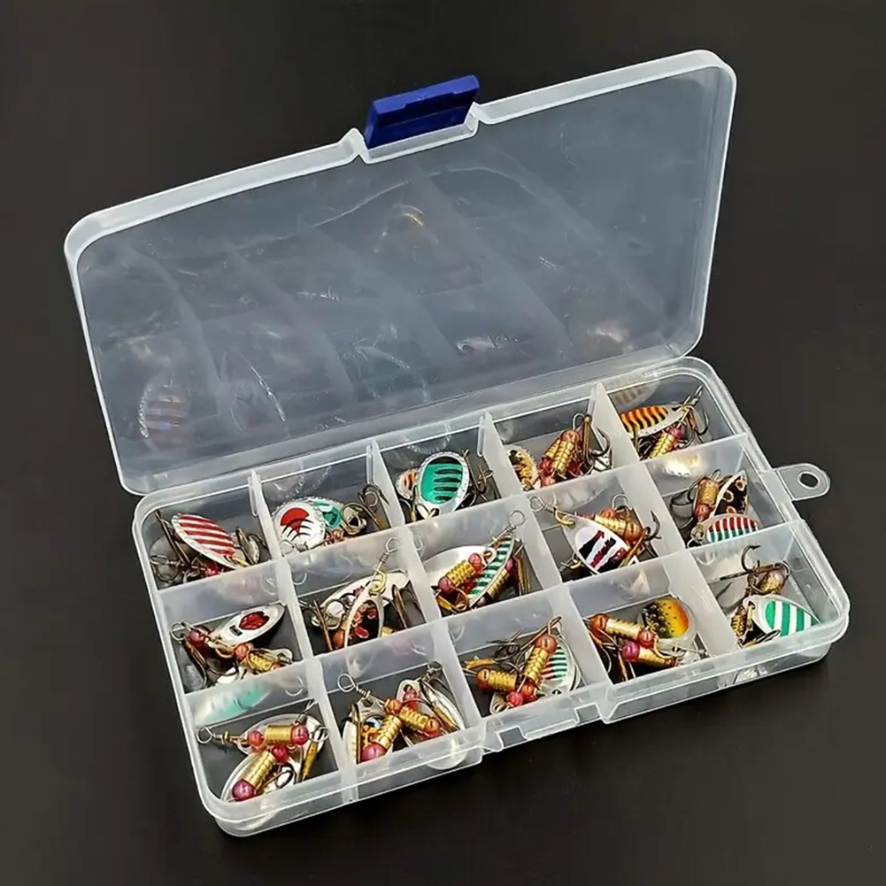 Fishing Lure Spinnerbait - 30個入りメタルスプーンスピナーフィッシングルアー、トレブルフック付きスプーンベイト、クランクベイト、バス、パイク用フィッシングウォブラー