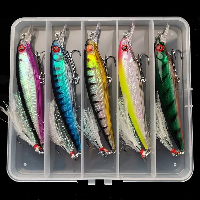 3Dレーザーアイミノールアー,フェザー付きハードベイト,最大 - Fishing Lure Accessories のレビューと価格