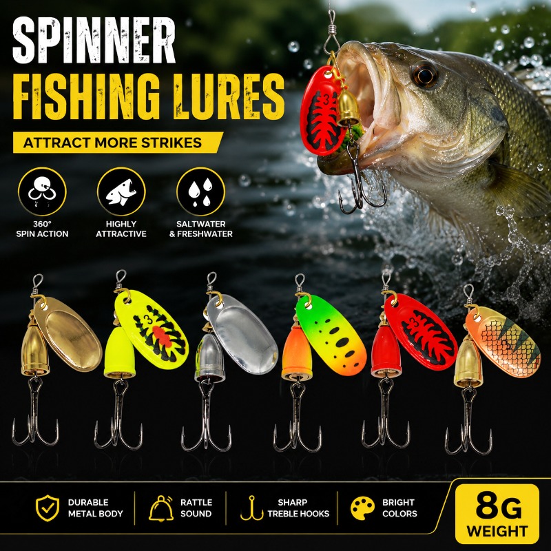 釣り用スピナールアー 8g メタルブレード回転ベイト 真鍮ベ - Fishing Lure Blade Bait のレビューと価格
