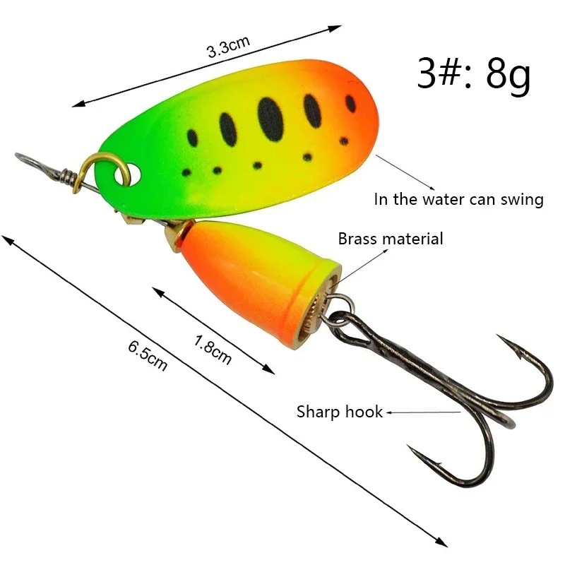 釣り用スピナールアー 8g メタルブレード回転ベイト 真鍮ベ - Fishing Lure Blade Bait のレビューと価格