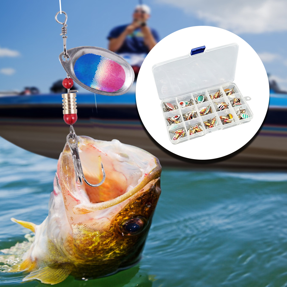 30個入りメタルスプーンスピナーフィッシングルアー、トレブル - Fishing Lure Spinnerbait のレビューと価格